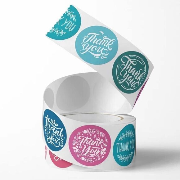 500 thank you stickers (variety pack) 1in round | shipping supplies - Picture 4 of 5